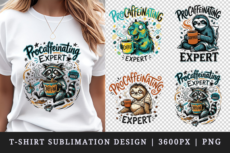 Coffee lover t-shirt printable sublimation design png