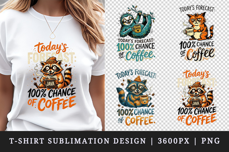 Coffee lover t-shirt printable sublimation design png