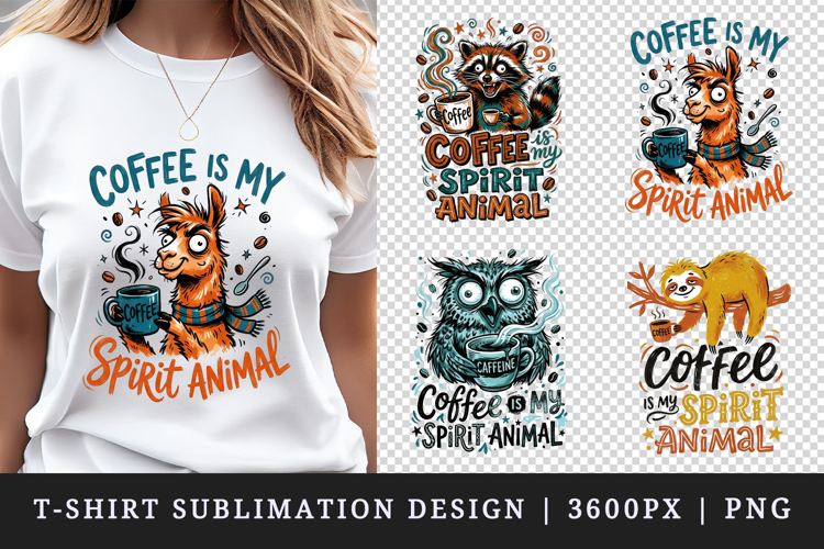 Coffee lover t-shirt printable sublimation design png