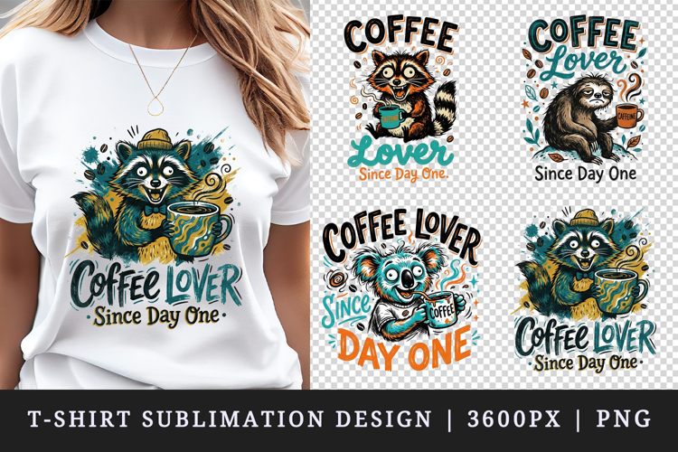 Coffee lover t-shirt printable sublimation design png