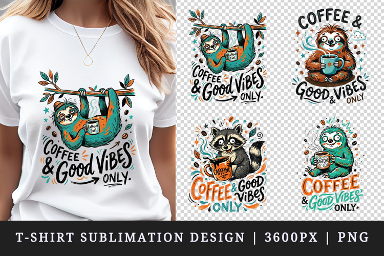 Coffee lover t-shirt printable sublimation design png