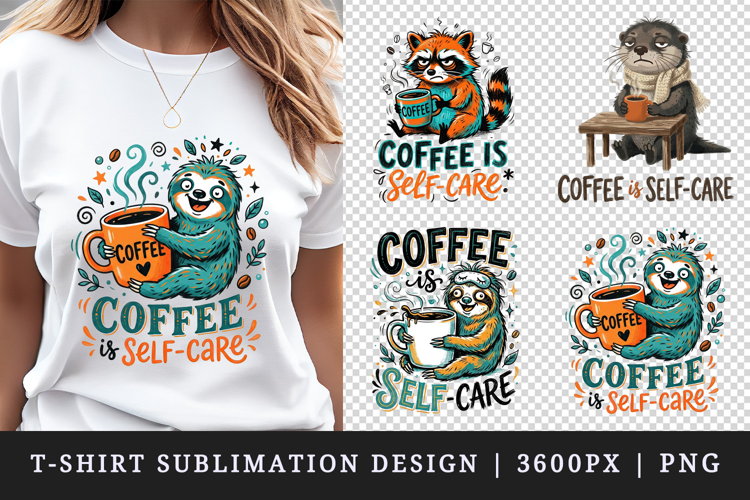 Coffee lover t-shirt printable sublimation design png