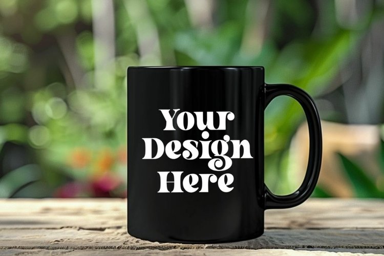 Coffee Mug Mockup Placed On A Garden example image 1