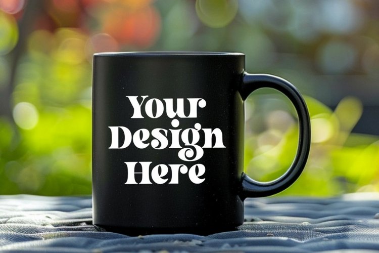 Coffee Mug Mockup Placed On A Garden example image 1