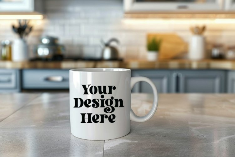 Coffee Mug Mockup Placed On A Kitchen example image 1