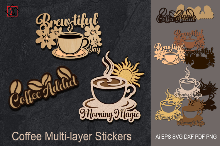 Coffee Layered Stickers