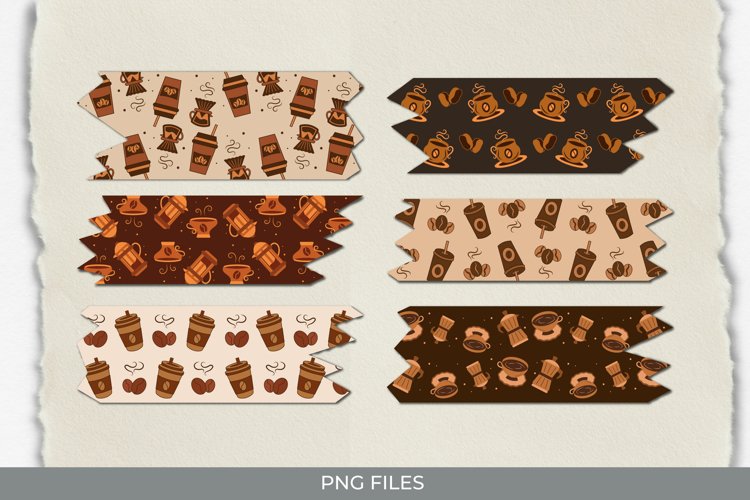 Coffee Patterned Tape - Scrapbook Embellishment example image 1