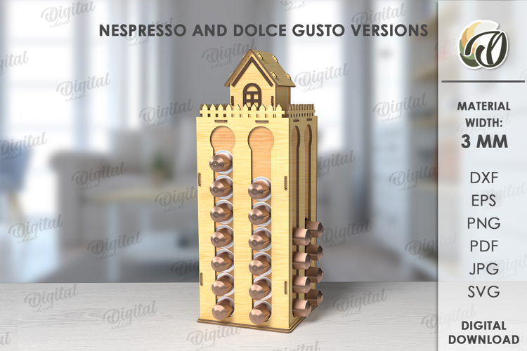 Coffee Pod Stands Laser Cut Design. Coffee Capsule Holder