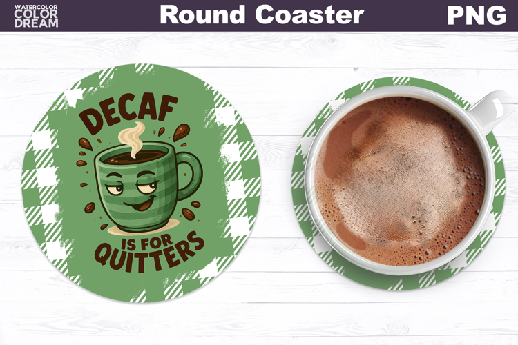 Funny Coffee Round Coaster | Sarcastic Cup Sublimation