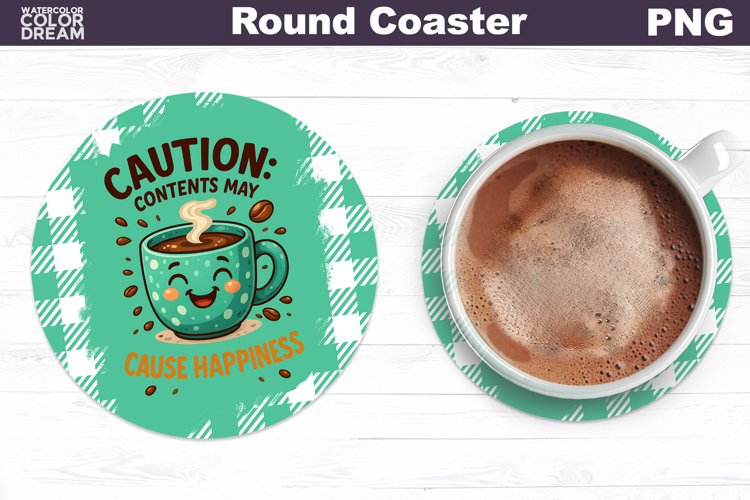 Funny Coffee Round Coaster | Sarcastic Cup Sublimation