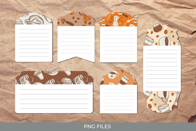 Coffee Seamless Pattern Shaped Journaling Area example image 1