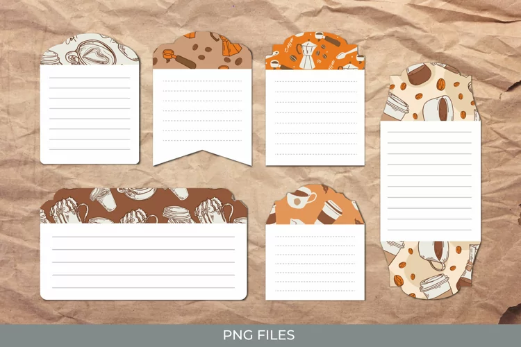 Coffee Seamless Pattern Shaped Journaling Area