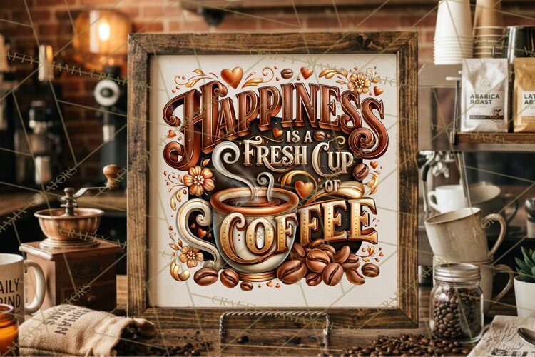 Coffee Lovers Signs, Coffee Signs PNG, Cozy Cafe Quotes example image 1