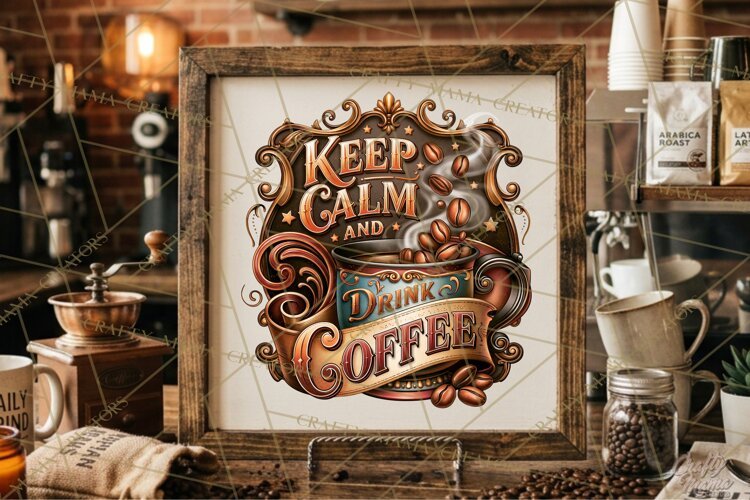 Coffee Lovers Signs, Coffee Signs PNG, Cozy Cafe Quotes example image 1