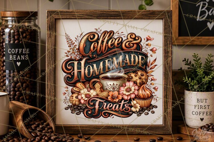 Coffee Lovers Signs, Coffee Signs PNG, Cozy Cafe Quotes example image 1