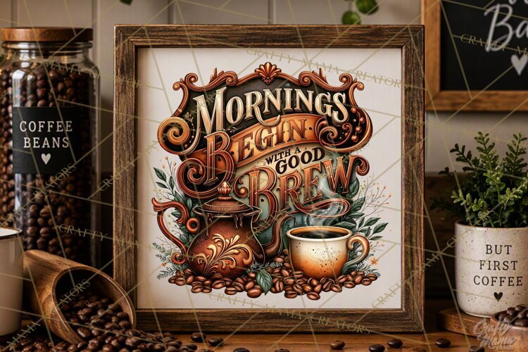 Coffee Lovers Signs, Coffee Signs PNG, Cozy Cafe Quotes example image 1
