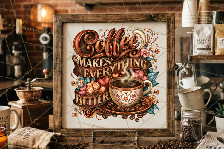 Coffee Lovers Signs, Coffee Signs PNG, Cozy Cafe Quotes