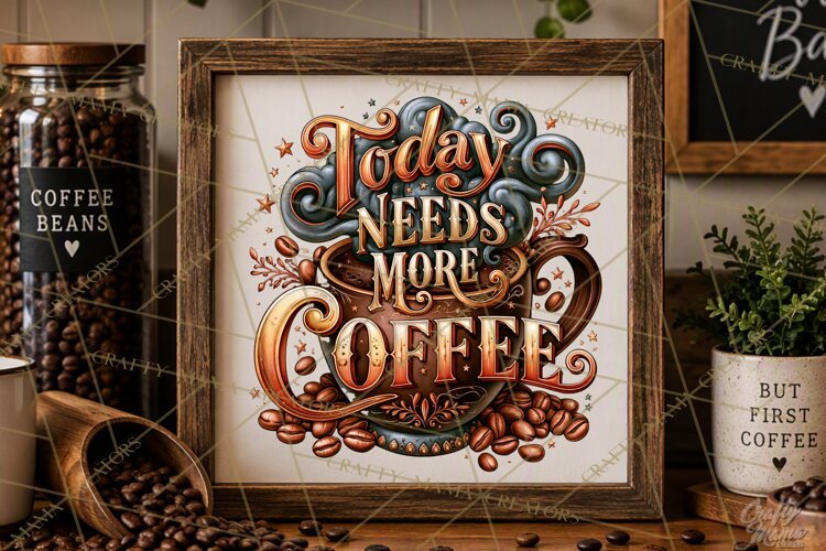 Coffee Lovers Signs, Coffee Signs PNG, Cozy Cafe Quotes example image 1