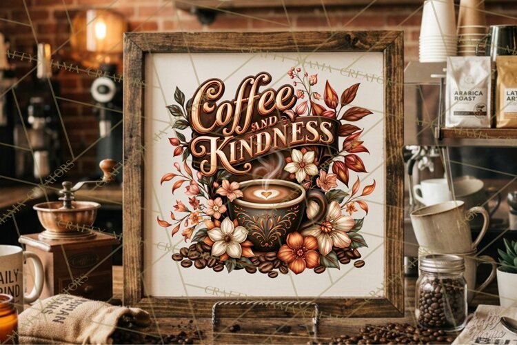 Coffee Lovers Signs, Coffee Signs PNG, Cozy Cafe Quotes example image 1