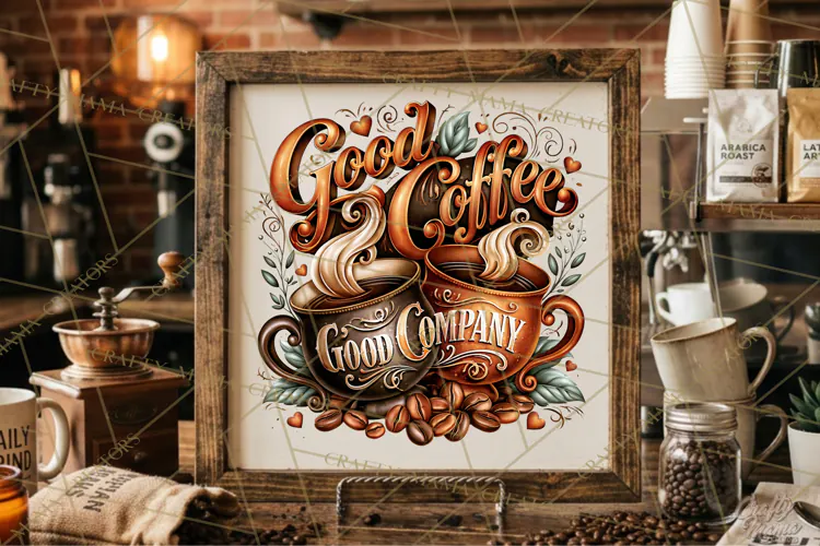 Coffee Lovers Signs, Coffee Signs PNG, Cozy Cafe Quotes