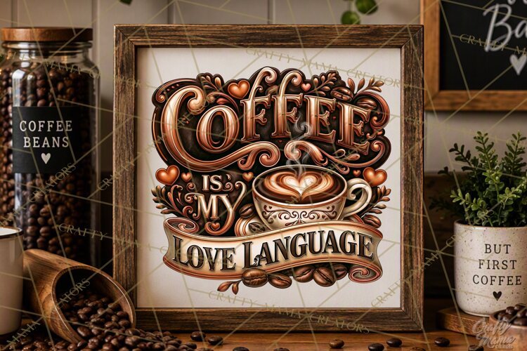 Coffee Lovers Signs, Coffee Signs PNG, Cozy Cafe Quotes example image 1