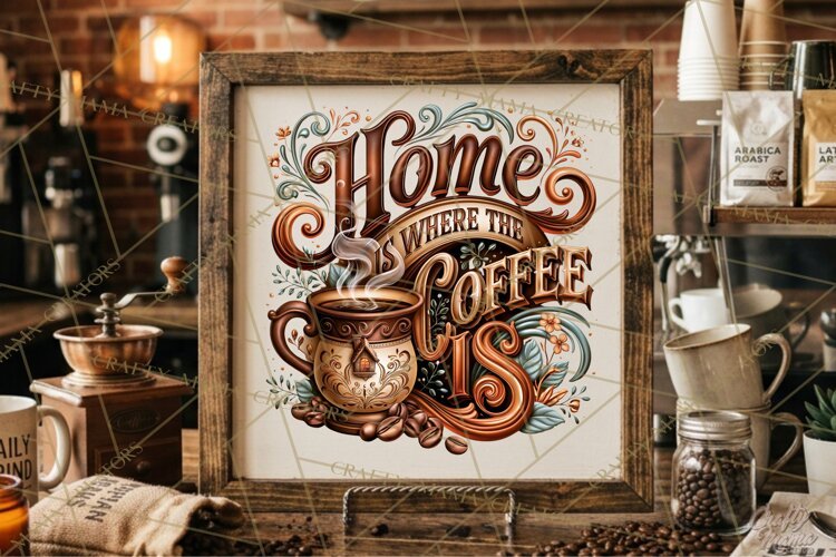 Coffee Lovers Signs, Coffee Signs PNG, Cozy Cafe Quotes example image 1