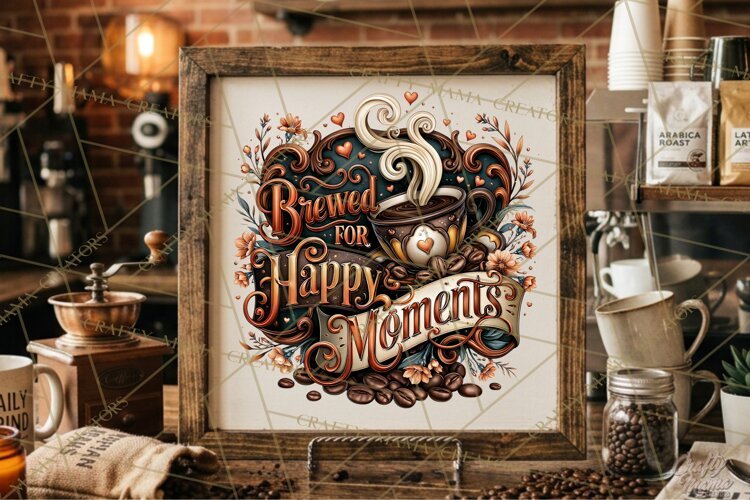 Coffee Lovers Signs, Coffee Signs PNG, Cozy Cafe Quotes example image 1