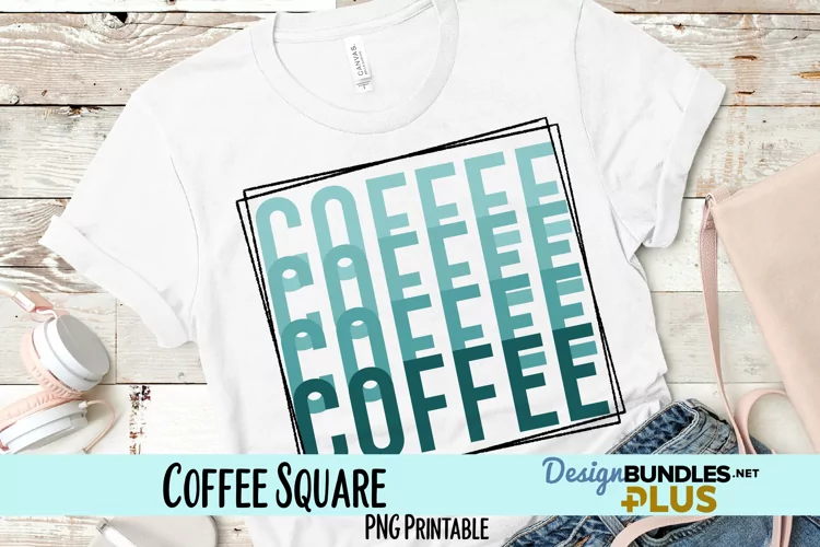 Coffee Square Sublimation PNG