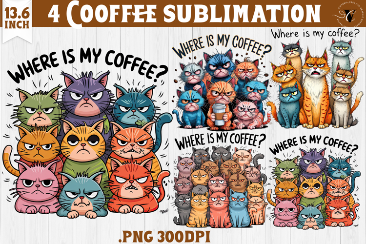 Animals sublimation | Funny Cat | Where is my coffee?