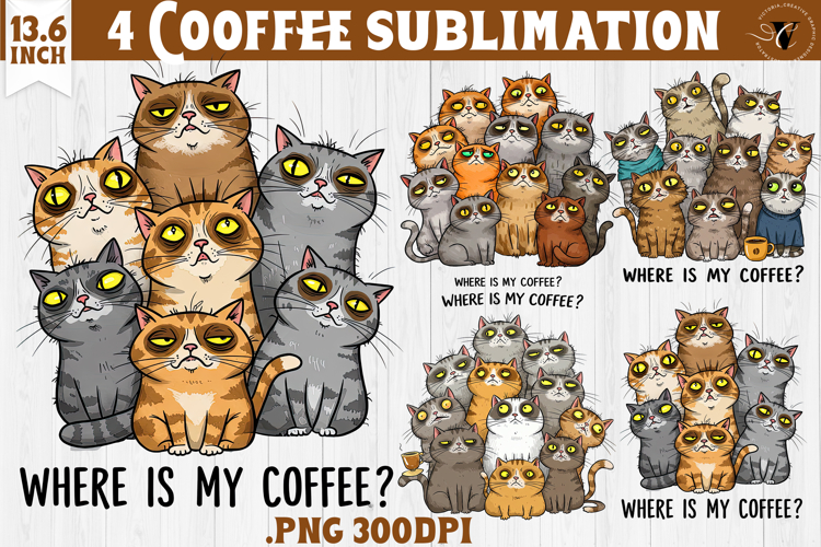 Animals sublimation | Funny Cat | Where is my coffee?