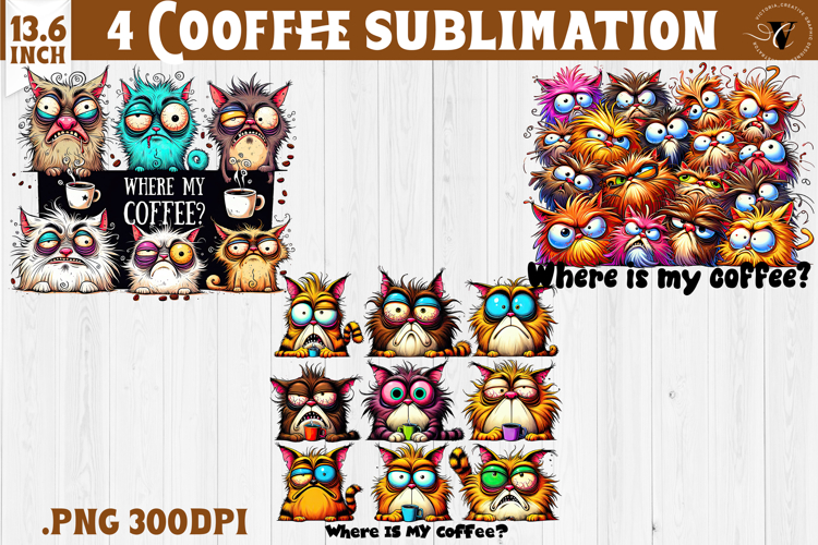 Animals sublimation | Funny Cat | Where is my coffee?