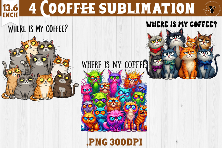 Animals sublimation | Funny Cat | Where is my coffee?