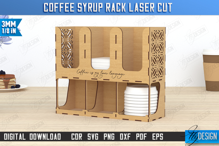 Coffee Syrup Rack | Desktop Organizer |Coffee Shop Organizer