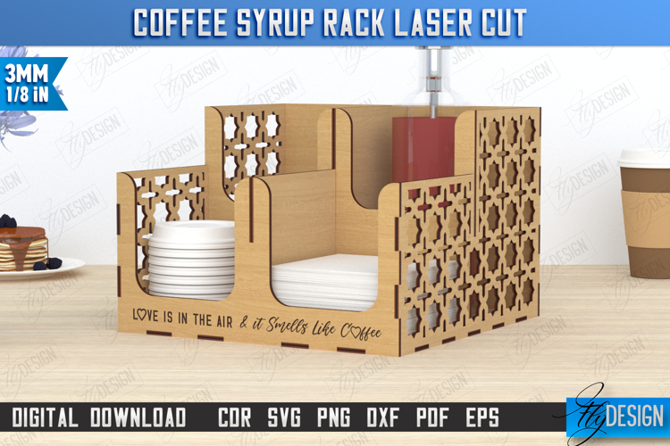 Coffee Syrup Rack | Desktop Organizer |Coffee Shop Organizer