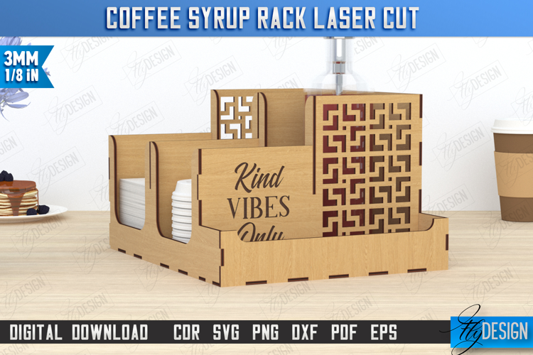 Coffee Syrup Rack | Desktop Organizer |Coffee Shop Organizer