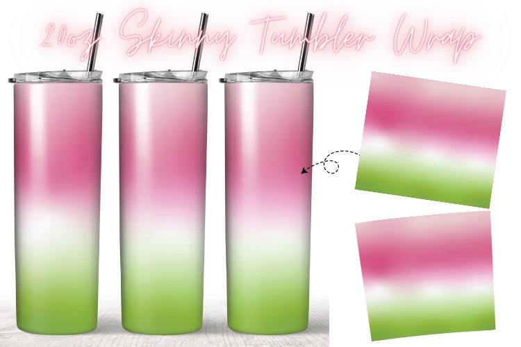 Ombre Spring 20oz Skinny Coffee Tumbler Wrap example image 1