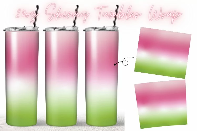 Ombre Spring 20oz Skinny Coffee Tumbler Wrap