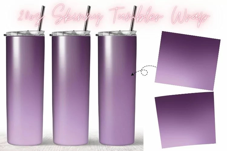 Ombre purple 20oz Skinny Coffee Tumbler Wrap