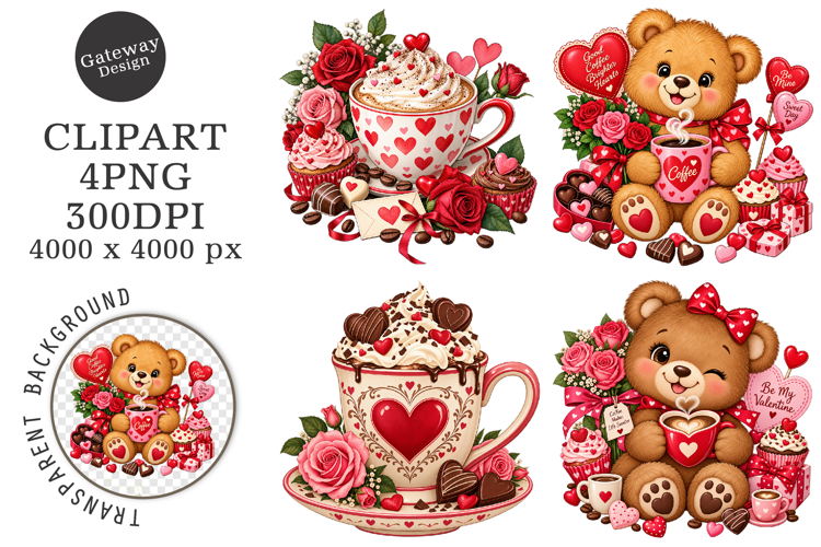 Coffee Valentine's Day PNG