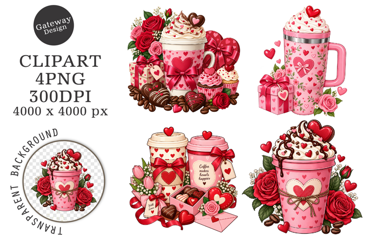 Coffee Valentine's Day PNG