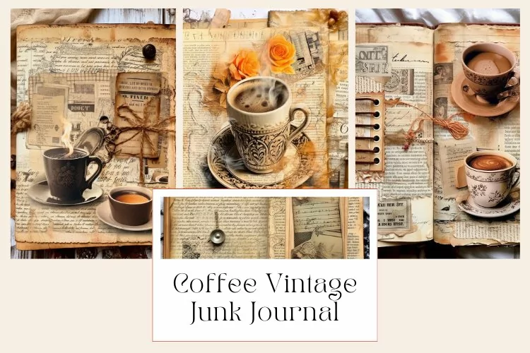 Coffee Vintage Junk Journal Page