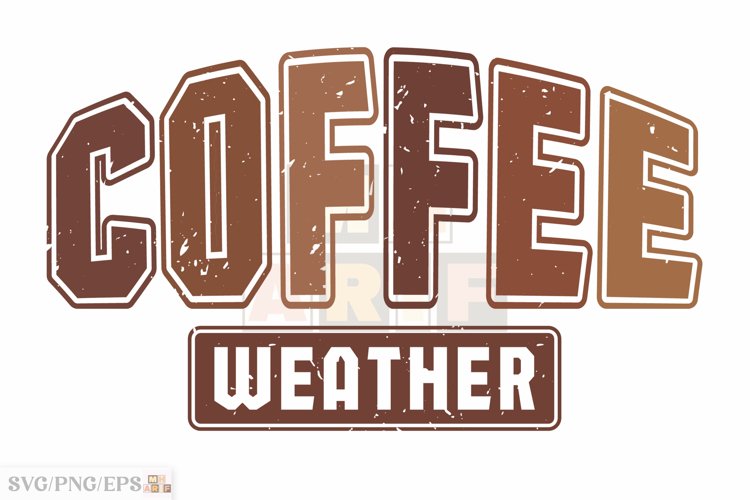 Coffee Weather SVG Retro Fall Season T-shirt Design example image 1