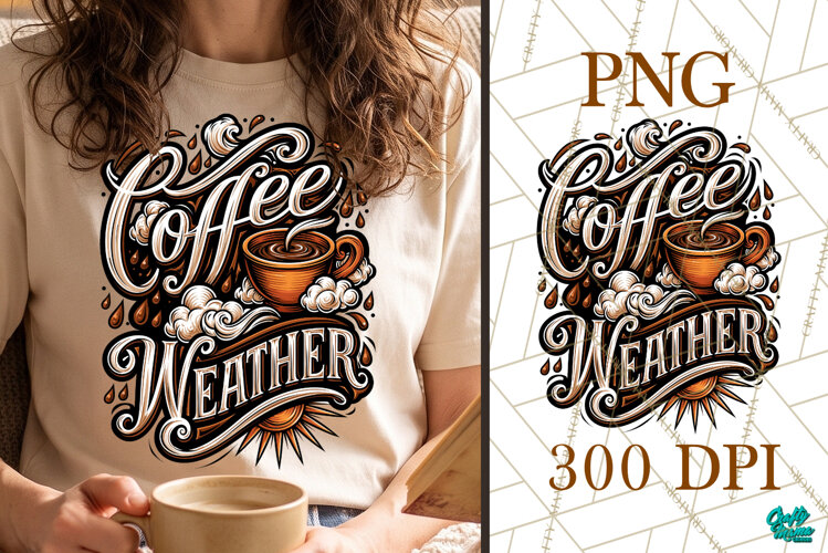 Coffee Weather Colorful PNG example image 1