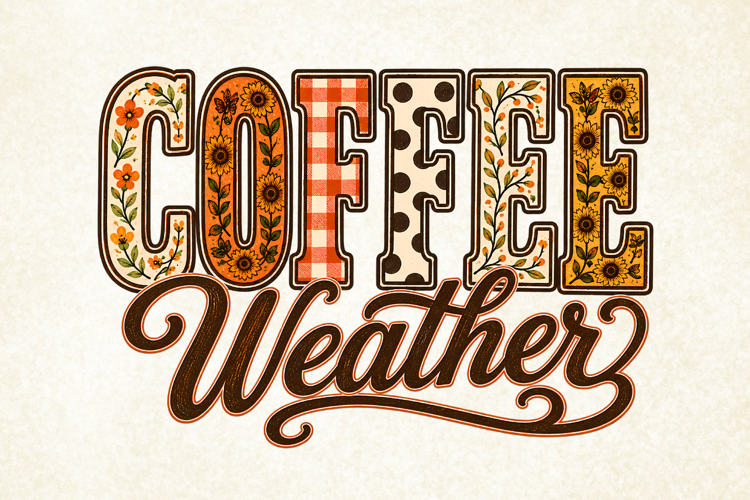Coffee Weather Fall Winter Apparel PNG, Cute Autumn Shirt