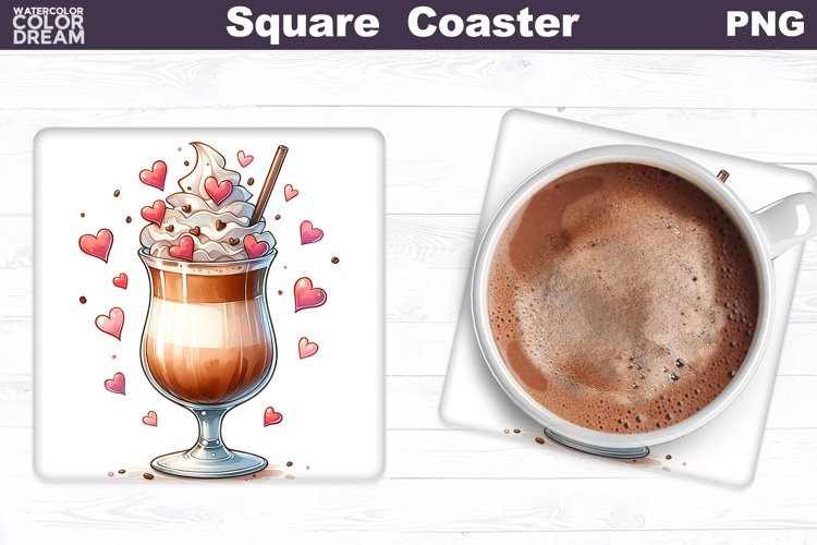 Coffee Square Coaster | Coffee Valentine Coaster