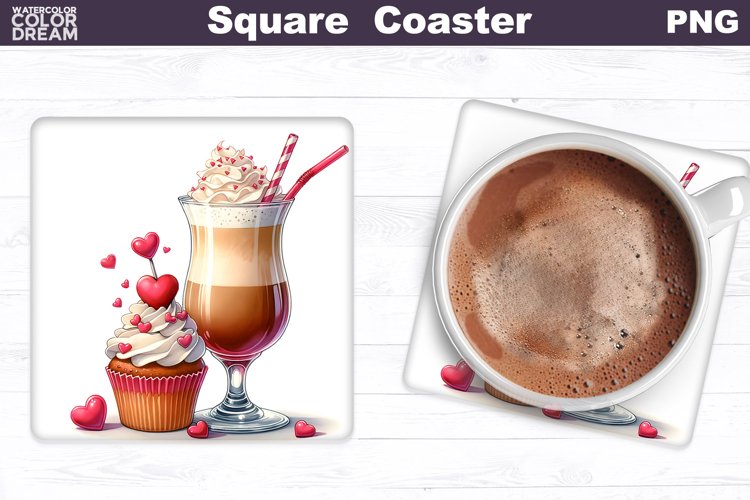 Coffee Square Coaster | Coffee Valentine Coaster