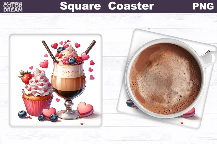 Coffee Square Coaster | Coffee Valentine Coaster