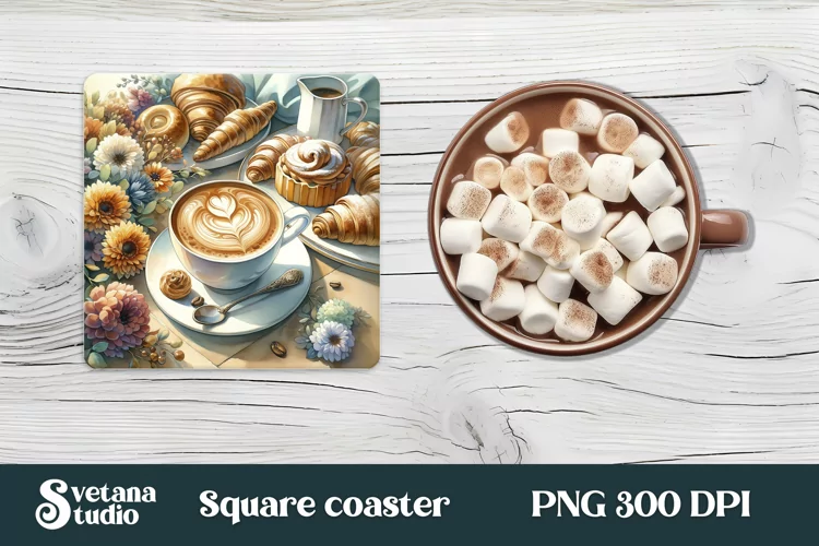 Coffee square coaster sublimation | Hot coffee coaster