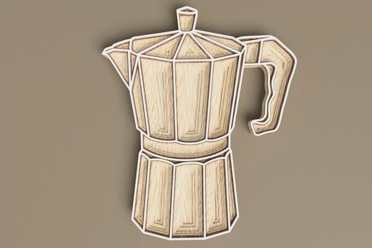 Layered Coffee Maker Laser Cut File | Coffee SVG