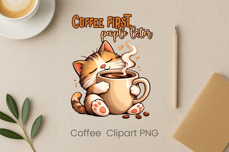 Cute coffee animal sublimation | Coffee introvert clipart